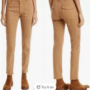 Nili Lotan Tan Jenna Cropped Ankle Pants